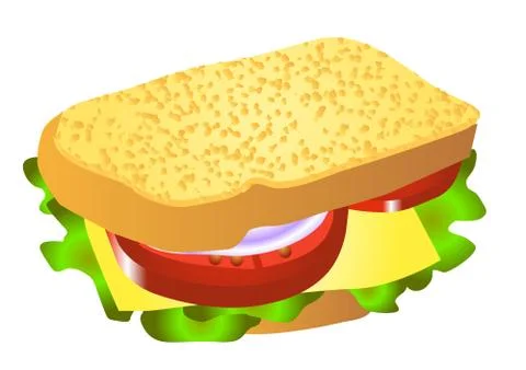 Cheese sandwich Stock Illustration