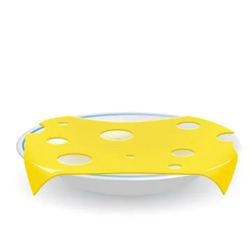 Cheese on saucer Stock Illustration