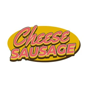 Cheese Sausage Retro Text Effect Illustrazione stock
