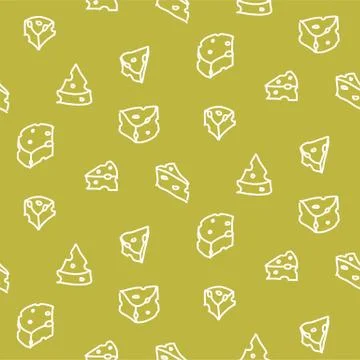 Cheese seamless background, handdrawn vector illustration Stock Illustration