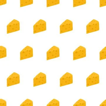 Cheese seamless pattern in hand drawn style. Stock Illustration