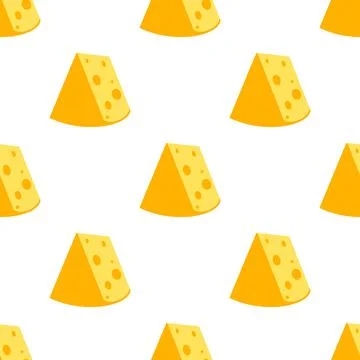 Cheese seamless pattern. Pieces of yellow cheese Stock Illustration