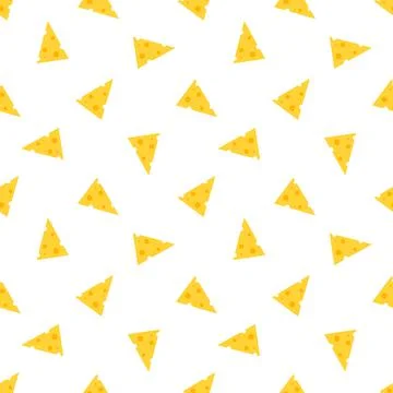 Cheese seamless pattern. Pieces of yellow cheese Illustrazione stock