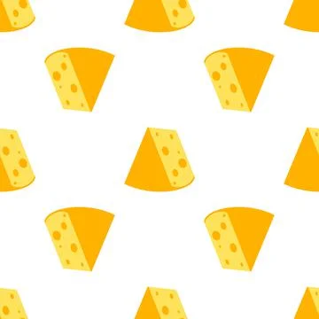 Cheese seamless pattern. Pieces of yellow cheese Illustrazione stock
