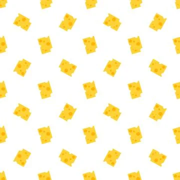 Cheese seamless pattern. Pieces of yellow cheese Stock Illustration