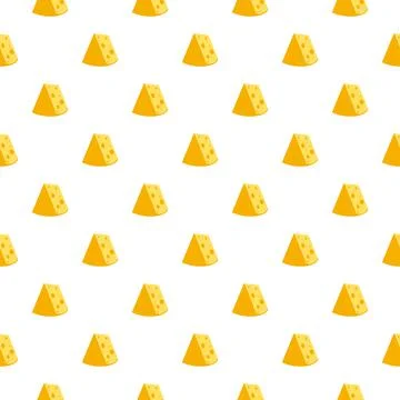 Cheese seamless pattern. Pieces of yellow cheese Stock Illustration