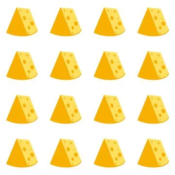 Cheese seamless pattern. Pieces of yellow cheese Stock Illustration