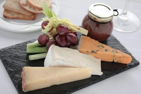 Cheese selection platter Stock Photos
