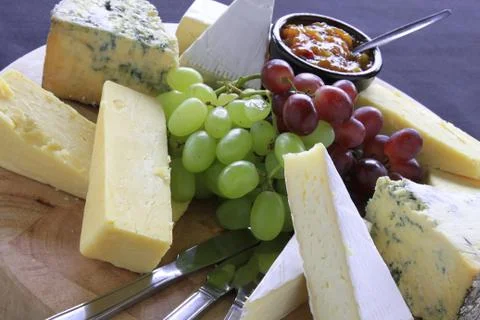 Cheese selection platter Stock Photos