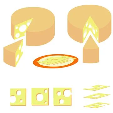 Cheese set colored Stock-Illustration