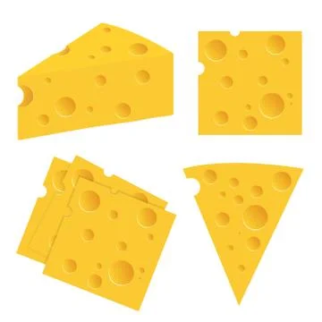 Cheese set vector illustration isolated on white background Stock Illustration