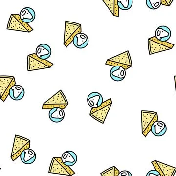 Cheese sheep vector seamless pattern Illustrazione stock