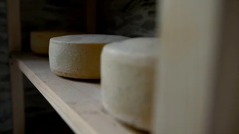 Cheese on shelf Stock Footage 126775222