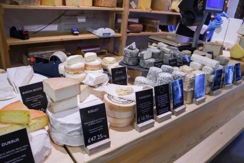 Cheese shop in Borough Market Stock Photos