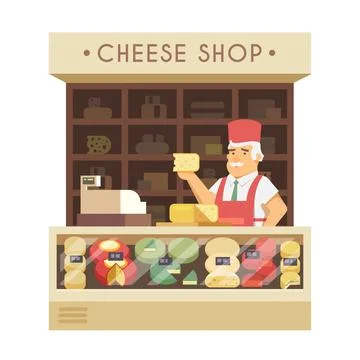 Cheese shop Stock Illustration