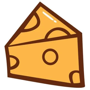Cheese Slice Clipart Vector Stock Illustration