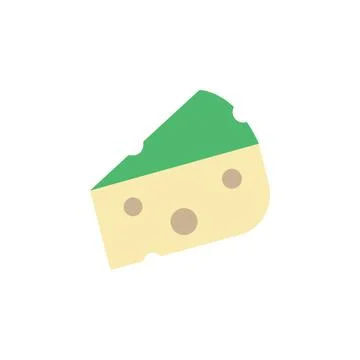 Cheese slice, Dorblu icon. Simple color illustration elements of dairy product Stock Illustration