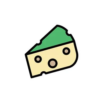 Cheese slice, Dorblu icon. Simple color with outline illustration elements of Stock Illustration