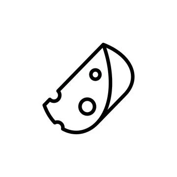 Cheese slice, Emmental icon. Simple line, outline illustration elements of dairy Stock Illustration