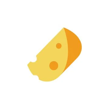 Cheese slice, Emmental icon. Simple color illustration elements of dairy product 스톡 일러스트