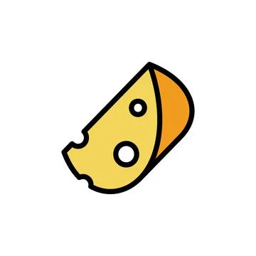 Cheese slice, Emmental icon. Simple color with outline illustration elements of 스톡 일러스트