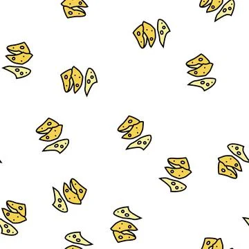 Cheese slice food cut vector seamless pattern Stock Illustration