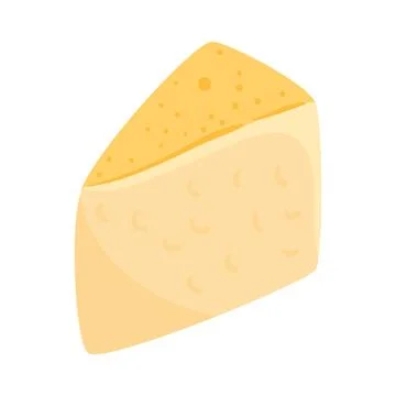 Cheese slice food, in white background Stock Illustration
