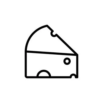 Cheese slice, Gouda slice icon. Simple line, outline illustration elements of 스톡 일러스트