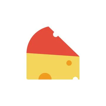 Cheese slice, Gouda slice icon. Simple color illustration elements of dairy 스톡 일러스트