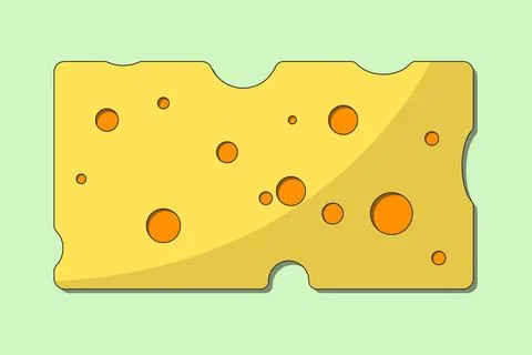 Cheese slice with holes icon - flat design Stock Illustration