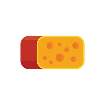 Cheese slice icon, flat style Stock Illustration