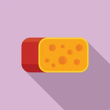 Cheese slice icon, flat style Stock Illustration