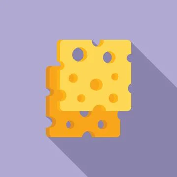 Cheese slice icon flat vector. Milk production Stockillustratie