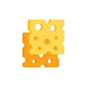 Cheese slice icon flat vector. Milk production Stockillustratie