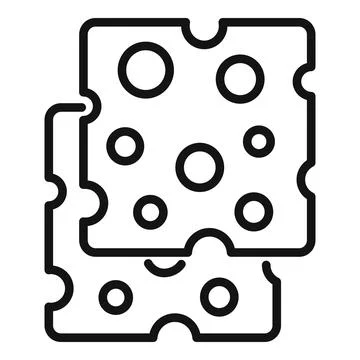 Cheese slice icon outline vector. Milk production Stockillustratie