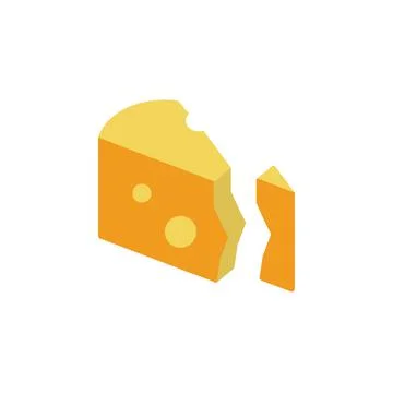 Cheese slice icon. Simple color illustration elements of dairy product icons for Stock Illustration