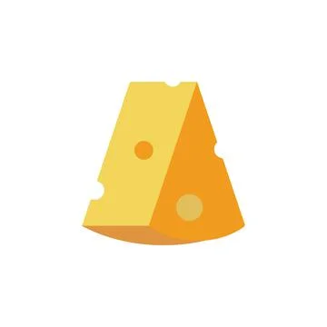 Cheese slice icon. Simple color illustration elements of dairy product icons for 스톡 일러스트