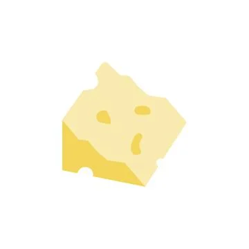 Cheese slice icon. Simple color illustration elements of dairy product icons for Stock Illustration
