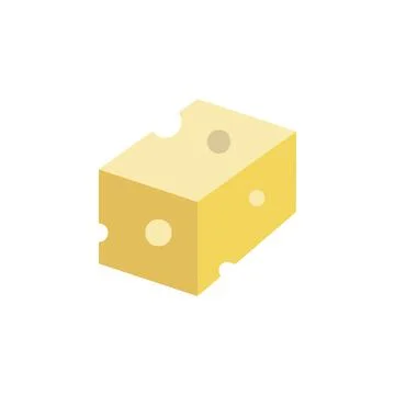 Cheese slice icon. Simple color illustration elements of dairy product icons for Stock Illustration