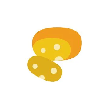 Cheese slice icon. Simple color illustration elements of dairy product icons for 스톡 일러스트