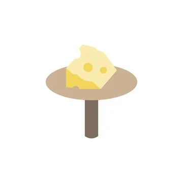 Cheese slice icon. Simple color illustration elements of dairy product icons for Stock Illustration