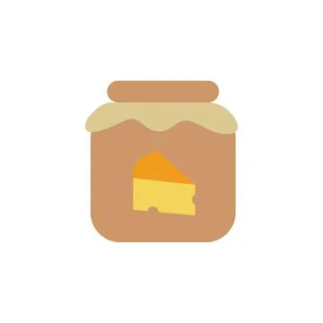 Cheese slice icon. Simple color illustration elements of dairy product icons for Stock Illustration
