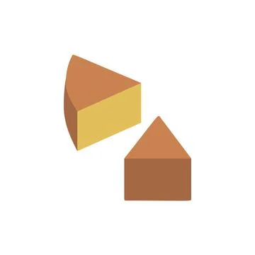 Cheese slice icon. Simple color illustration elements of dairy product icons for Stock Illustration