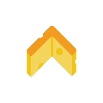Cheese slice icon. Simple color illustration elements of dairy product icons for Stock Illustration