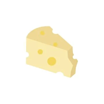 Cheese slice icon. Simple color illustration elements of dairy product icons for Stock Illustration