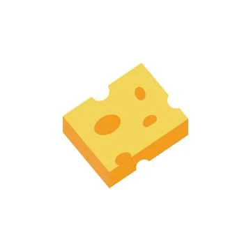 Cheese slice icon. Simple color illustration elements of dairy product icons for 스톡 일러스트