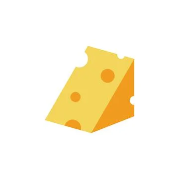 Cheese slice icon. Simple color illustration elements of dairy product icons for 스톡 일러스트