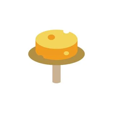Cheese slice icon. Simple color illustration elements of dairy product icons for Stock Illustration