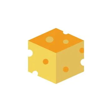 Cheese slice icon. Simple color illustration elements of dairy product icons for 스톡 일러스트