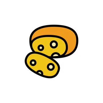 Cheese slice icon. Simple color with outline illustration elements of dairy Stock Illustration